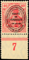 40 Pf. Lebhaftrotkarmin, Postfrisch Vom Unterrand, Signiert, Mi. 260,-, Katalog: I **40 Pf. Bright Red Carmine,... - Autres & Non Classés