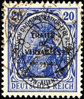 20 Pfg Germania Mit Oval-Aufdruck, A-Farbe, Tadellos Gestempelt, Gepr. Hey BPP, Mi. 180.-, Katalog: 19a O20 Pfg... - Autres & Non Classés