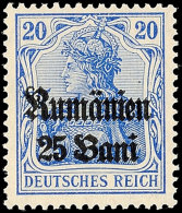 25 Bani Auf 20 Pfg Germania, C-Farbe, Tadellos Postfrisch, Gepr. Hey BPP, Mi. 65.-, Katalog: 11c **25 Bani On... - Autres & Non Classés