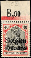 50 C. A. 40 Pfg Friedensdruck Vom Oberrand, Marke Postfrisch Im Rand Falz, Gepr. Hey BPP, Katalog: 5IPOR **/*50... - Autres & Non Classés