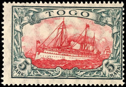 1919, 5 M. In Besserer Sorte, Pracht, Gepr. Bothe BPP, Mi. 220,--, Katalog: 23IIA *1919, 5 M. In Better Type,... - Togo