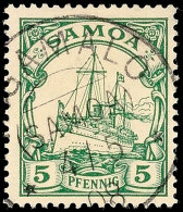 FAGAMALO 4/5 08, Klar Und Zentrisch Auf 5 Pf. Schiffszeichnung, Gepr. Mansfeld, Katalog: 8 OFAGAMALO 4 / 5 08,... - Samoa