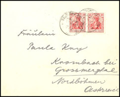 DR Paar 10 Pf Germania Mit 2 Mal Seepoststempel JALUIT-LINIE "b" Auf Sauberem Brief Nach Krombach/Böhmen... - Marshall Islands