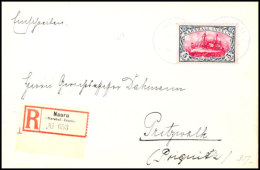 5 Mark Kaiseryacht Auf üblich überfrankiertem R-Brief Von NAURU 18.6.10 Mit Entsprechendem R-Zettel Nach... - Marshall Islands
