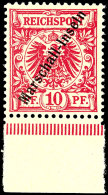 10 Pf. Jaluit-Ausgabe, Unterrandstück, Tadellos Postfrisch, Mi. 220.-, Katalog: 3I **10 Pf. Jaluit-issue,... - Marshall Islands