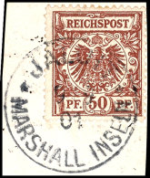 50 Pf. Krone/Adler Tadellos Auf Briefstück Mit Vollem Stempelabschlag JALUIT 9/9/01 MARSHALL-INSELN (seltener... - Marshall