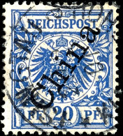 20 Pf. Steilaufdruck Tadellos Gestempelt, Tiefst Gepr. Dr. Steuer BPP, Mi. 240,--, Katalog: M4II O20 Pf. Steep... - Kiautchou