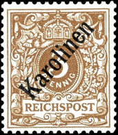 3 Pf Diagonalaufdruck Tadellos Postfrisch, Doppelt Tiefst Gepr. Pfenninger, Mi. 1900,--, Katalog: 1I **3 Pf... - Isole Caroline