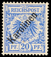 20 Pfg Diagonalaufdruck Tadellos Ungebraucht, Dopp. Gepr. Mansfeld, Mi. 75.-, Katalog: 4I *20 Pfg Diagonal... - Islas Carolinas