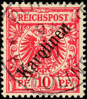 10 Pf. Diagonalaufdruck Tadellos Gestempelt, Gepr. Dr. Lantelme BPP, Mi. 160.-, Katalog: 3I O10 Pf. Diagonal... - Carolines