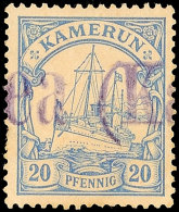 (BU)EA (K(amerun), Violetter L1, Vermutlicher Innendienststempel Zur Entwertung Verwendet Auf 20 Pf. Ultramarin (2... - Camerún