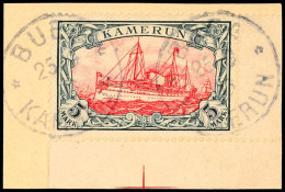 5 Mark Schiffszeichnung, Rechte Untere Bogenecke Auf Briefstück, Klar 2 Mal Gestempelt BUEA 25.9.09, Mi.... - Camerún