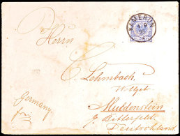 20 Pf. Krone/Adler Violettultramarin, Klarer Zentrischer K1 KAMERUN 4 9 95, Auf Brief (leichte Alterungsspuren)... - Camerún