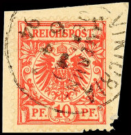 10 Pf Tadellos Auf Briefstück, Gestempelt VIKTORIA 6/4 94 (Steuer X 2), Katalog: V47b BS10 Pf In Perfect... - Camerún