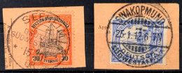 SEEHEIM 15.10 08 Und SWAKOPMUND 25.1.12 (Arge Type 4), Je Klar Auf 2 Postanweisungsausschnitten 30 Bzw. 20 Pf.... - Sud-Ouest Africain Allemand