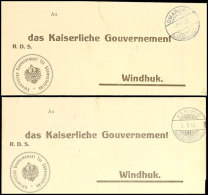 KARIBIB 3.11.13 Und OMARURU 3.9.13, Je Klar Auf Dienstbrief (Meterologische Beobachtungen) Nach Windhuk Mit... - Sud-Ouest Africain Allemand