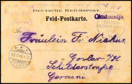 OKAHANDJA, L1 Violett Mit Wanderstempel 11/3 04 (Arge Type 5) Auf Feldpostkarte Nach Goslar Mit Ank.Stempel... - Sud-Ouest Africain Allemand