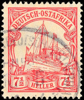 USAMBARA (DEUTSCH-OSTAFRIKA) BAHNPOST ZUG 5 (seltenste Zugnummer), Teilstempel Auf 7½ H. Kaiseryacht,... - Afrique Orientale