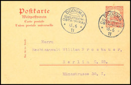 DODOMA 13.6 11, Ideal Klar Auf GA-Karte 7½ Heller Schiffszeichnung Nach Berlin, Katalog: P19 GADODOMA... - África Oriental Alemana