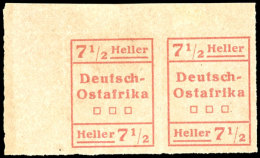 7 1/2 Heller WUGA, Waagerechtes Paar Mit Zwei Mal Type I (!) Aus Der Linken Oberen Bogenecke Tadellos Ungebraucht.... - África Oriental Alemana