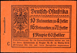 Markenheftchen Mit Kennbuchstabe "C" Tadellos Postfrisch, Mi. 380,--, Katalog: MH3A **Stamp Booklet With Code... - África Oriental Alemana