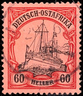 60 H. Kaiseryacht Ohne Wasserzeichen, Gestempeltes Prachtstück, Signiert, Mi 120.-, Katalog: 29 O60 H.... - África Oriental Alemana