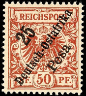 25 P Auf 50 Pf. Tadellos Postfrisch, Mi. 110.-, Katalog: 10 **25 P On 50 Pf. In Perfect Condition Mint Never... - Afrique Orientale