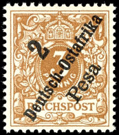 1896, 3 Pf. "hellockerbraun", Tadellos Postfrisch, Gepr. Jäschke-L. BPP, Mi. 120,--, Katalog: 6b **1896, 3... - África Oriental Alemana