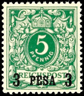 3 Pesa Auf 5 Pf. Tadellos Postfrisch, Tiefst Gepr. Pauligk BPP, Mi. 260,-, Katalog: 2I **3 Pesa On 5 Pf. In... - África Oriental Alemana