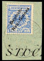 BERLINHAFEN 24/9 00, Klar Auf Briefstück 20 Pf. Krone/Adler, Katalog: 4 BSBERLINHAFEN 24 / 9 00, Clear On... - Nueva Guinea Alemana