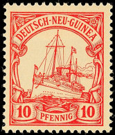 10 Pf. Rot Ohne Wasserzeichen Tadellos Ungebraucht, Mi. 25.-, Katalog: 9 *10 Pf. Red Unwatermarked In Perfect... - Duits-Nieuw-Guinea