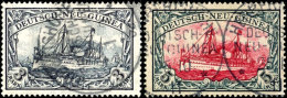 1900, Kpl. Tadellos Gestempelter Satz, 1 M. Briefstück, 5 M. Gepr. Bothe BPP Mit Tiefstsignatur, Mi. 1.000,--,... - Nueva Guinea Alemana