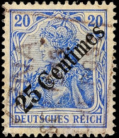 SMYRNA, Ra3 Ohne Sterne, Sog. Rosinenstempel, Teilabschlag Auf 25 C. Auf 20 Pf. Germania (punkthelle Stelle), Gepr.... - Turquia (oficinas)