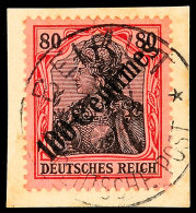 100 C. Auf 80 Pf. Tadellos Auf Briefstück, Mi. 80.-, Katalog: 52 BS100 C. On 80 Pf. In Perfect Condition... - Turquia (oficinas)