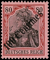 100 C. Auf 80 Pfg Germania, Postfrisches Kabinettstück, Unsigniert, Mi. 190.-, Katalog: 52 **100 C. On 80... - Turquia (oficinas)