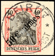 50 C. Auf 40 Pf. Tadellos Auf Briefstück, Mi. 75.-, Katalog: 51 BS50 C. On 40 Pf. In Perfect Condition On... - Turquia (oficinas)