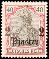 2 Piaster Auf 40 Pf. Tadellos Postfrisch, Mi. 90.-, Katalog: 29 **2 Piastre On 40 Pf. In Perfect Condition Mint... - Turquia (oficinas)