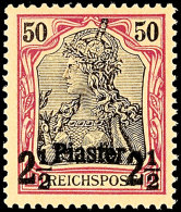 2 1/2 Piaster Fetter Aufdruck Auf 50 Pf. (amtlich Nicht Ausgegeben) Tadellos Postfrisch, Gepr. Bothe BPP, Mi.... - Turquia (oficinas)