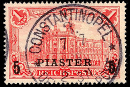 5 Piaster Auf 1 Mark Mit Aufdrucktype II, Sehr Sauber Gestempeltes Kabinettstück, Signiert, 120.-, Katalog:... - Turquia (oficinas)