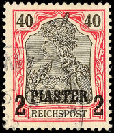 2 PIA Auf 40 Pf Mit Plattenfehler XI Tadellos Gestempelt, Gepr. Wiegand BPP, Mi. 300.-, Katalog: 17XI O2 PIA On... - Turquia (oficinas)