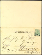 10 Para Auf 5 Pf. Reichspost, Aufdruck Type II, Einzelfrankatur Auf Ansichts-Klappkarte (angetrennt) Von JERUSALEM... - Turquia (oficinas)