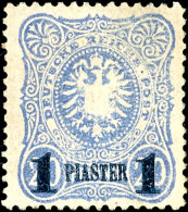 1 Piaster Auf 20 Pf, Aufdruck Blauschwarz, Tadellos Ungebraucht Mit Originalgummi Und Sauberer Falzspur, Dopp.... - Turquia (oficinas)