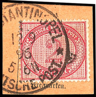 2 Mk Braunpurpur Auf Kabinett-Postanweisungsbriefstück Mit K1 CONSTANTINOPEL DP 12.9.96, Mi. 100,-, Katalog:... - Turquie (bureaux)
