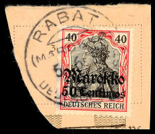 RABAT (KK) 5.6.13, Klar Auf Postanweisungsausschnitt 50 C. Auf 40 Pf. Germania, Katalog: 52 BSRABAT (KK) 5. 6.... - Maroc (bureaux)