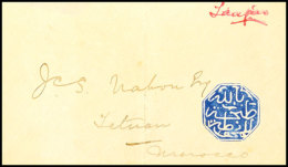 Marokko - Scherifenpost, "TANGIER", Blauer Siegel-Stempel Auf Pracht-Brief Nach Tetuan (leichte Senkrechte Faltspur... - Marruecos (oficinas)