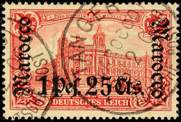 1.25 Pes. Auf 1 Mark In Der Besseren A-Zähnung Tadellos Gestempelt, Mi. 190.-, Katalog: 30A O1. 25 Pes. On... - Maroc (bureaux)