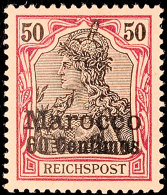 60 C. Auf 50 Pfg Germania, Tadellos Postfrisch, Mi. 65.-, Katalog: 14 **60 C. On 50 Pfg Germania, In Perfect... - Marruecos (oficinas)