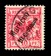 10 Pf. In D-Farbe Tadellos Gestempelt, Gepr. Jäschke-Lantelme BPP, Mi. 100.-, Katalog: 3d O10 Pf. In... - Maroc (bureaux)