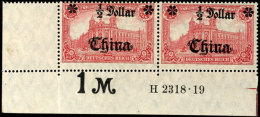 1/2 Dollar Auf 1 Mark, Waagerechtes Unterrandpaar Mit HAN A 2318.19 Tadellos Ungebraucht, Mi. 165,--, Katalog:... - China (oficinas)