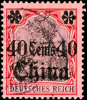 40 Cts. Auf 80 Pf. Tadellos Gestempelt, Gepr. Steuer BPP, Mi. 65.-, Katalog: 43I O40 Cts. On 80 Pf. Neat... - China (oficinas)